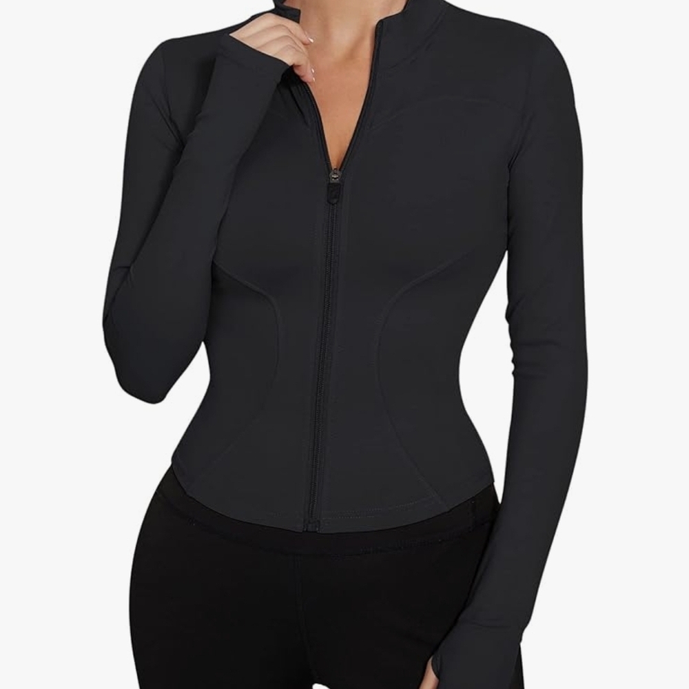 Women's Black Corsette Althetic Jacket
